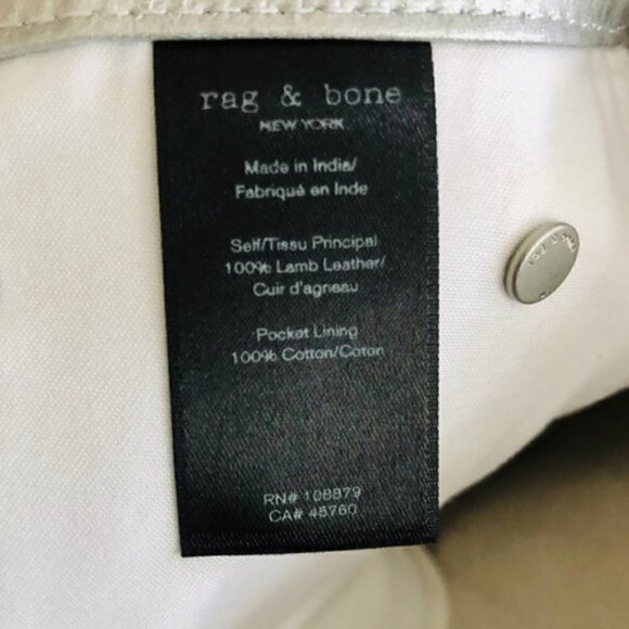 rag & bone Leather Pants 23 NWT Silver Metallic Contemporary Space Dress Event - Picture 8 of 13